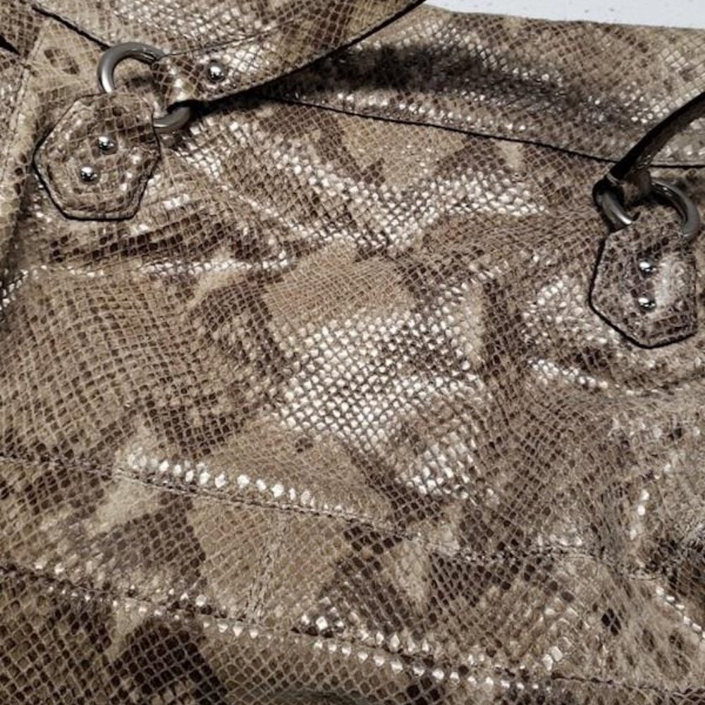 Coach Campbell Exotic Snakeskin Embossed Leather Small Flap Satchel Bag - Picture 6 of 8